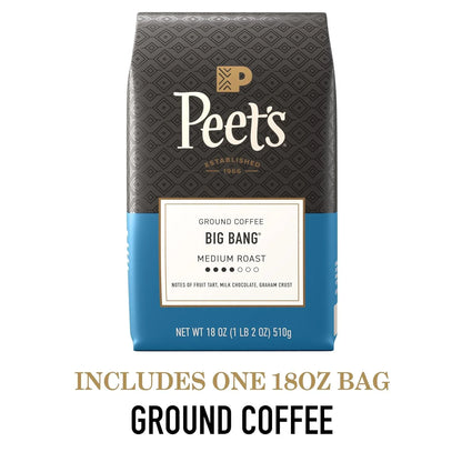 , Medium Roast Ground Coffee, 100% Arabica Coffee - Big Bang 18 Ounce Bag