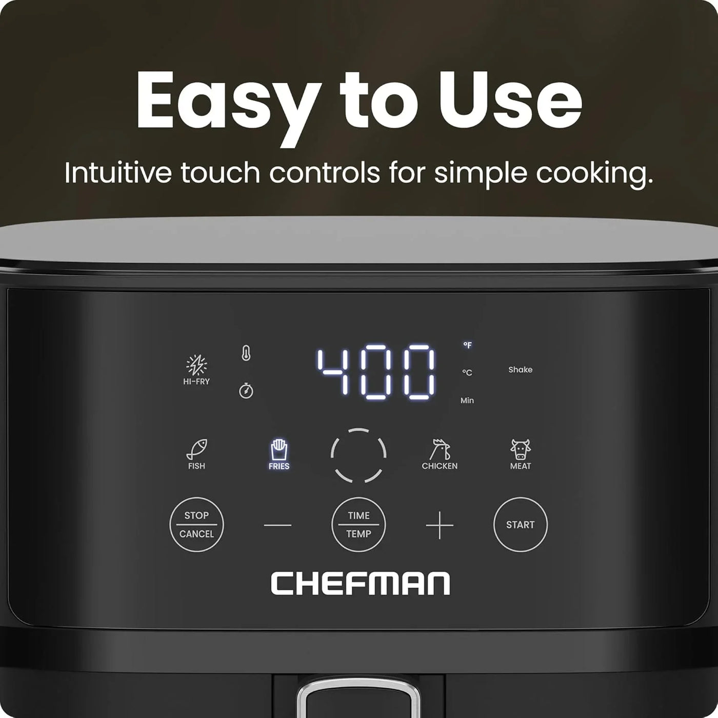 Air Fryer – 6 QT Compact Airfryer for Quick & Easy Meals in Minutes, Features Hi-Fry Technology for Extra Crisp, Touchscreen Controls with 4 Presets, Nonstick & Dishwasher Safe Basket - Black