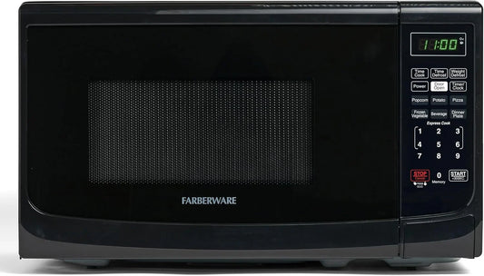 0.7 Cu. Ft. Countertop Microwave Oven – 700 Watts Power, Auto Cook Settings, Defrost, Easy Clean and Child Safety Lock - Black