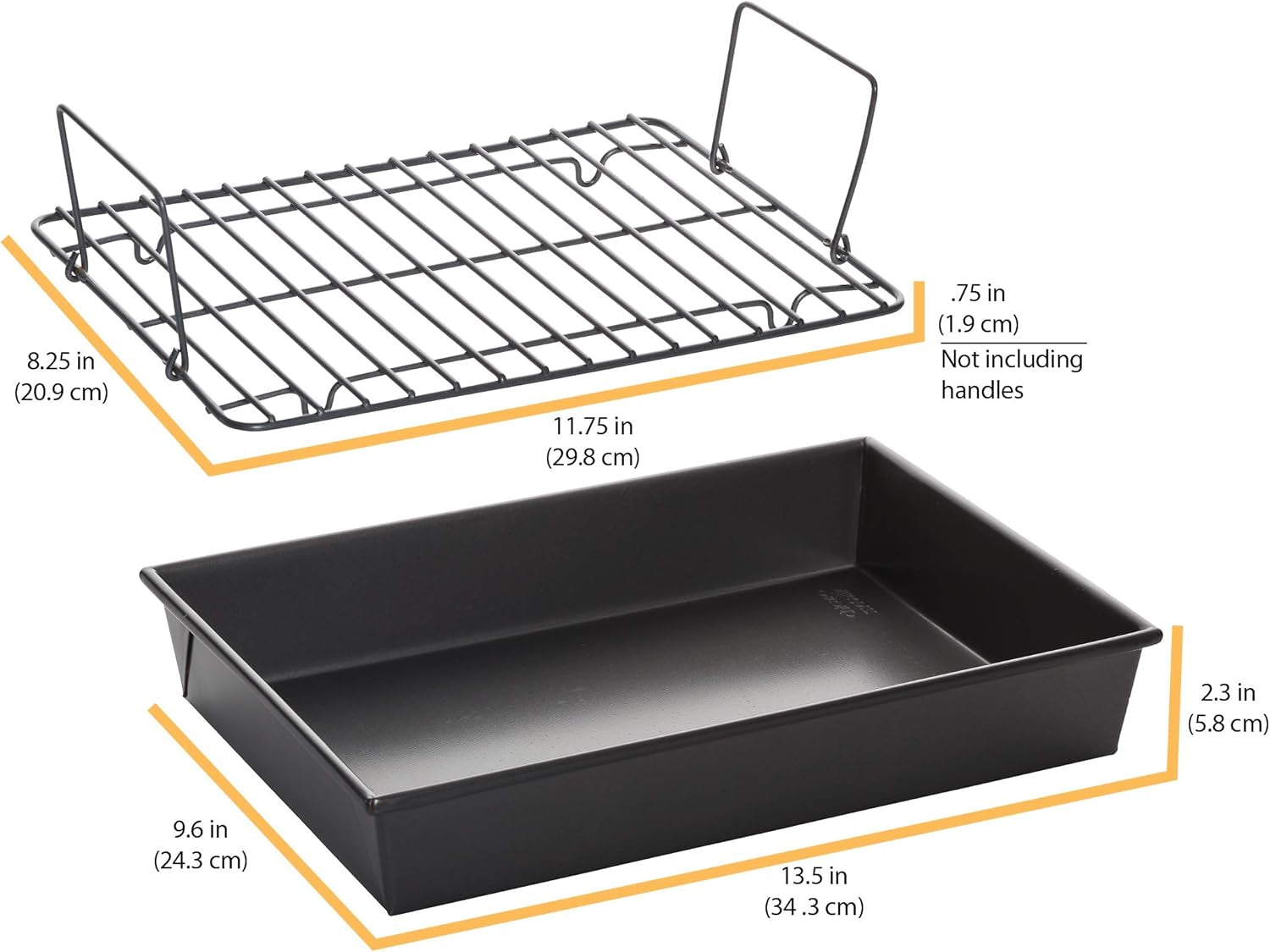 Professional Non-Stick Roast Pan with Non-Stick Rack, 13-Inch-By-9-Inch