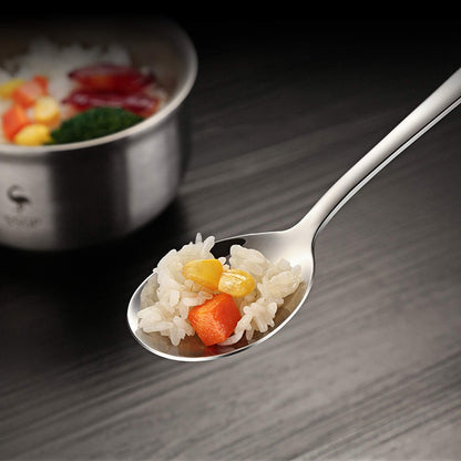 Spoons, 8 Pieces Korean Spoon, 8.5 Inch Stainless Steel Table Soup Spoons with Long Handles for Home, Kitchen, or Restaurant Flatware Set