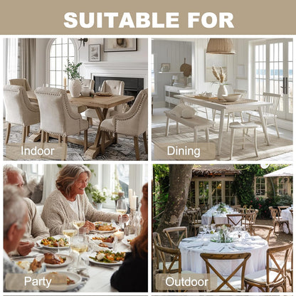 Faux Linen Polyester Rectangle Tablecloth - Wrinkle and Stain Resistant Washable Table Cloth for Kitchen Dining Room Holiday Table Cover for Party Dinner, Beige, 54 X 80 Inch