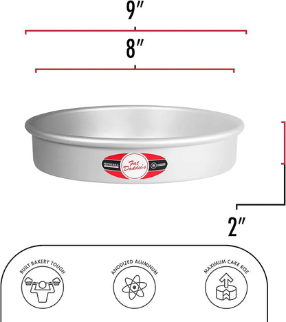 Anodized Aluminum round Cake Pans, 2 Piece Set, 8 X 2 Inch