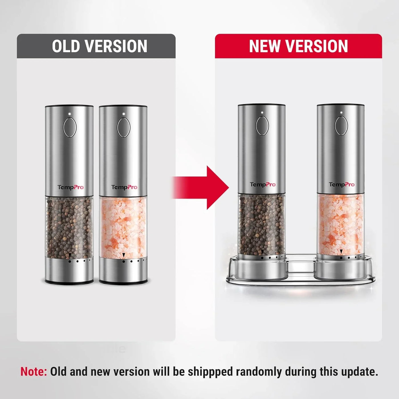 100Ml Electric Salt and Pepper Grinder Set Rechargeable, Automatic Pepper Grinder Shakers with External Adjustment, Refillable Pepper Mill Set with Cover & LED, 2-Pack(Previously Thermopro)