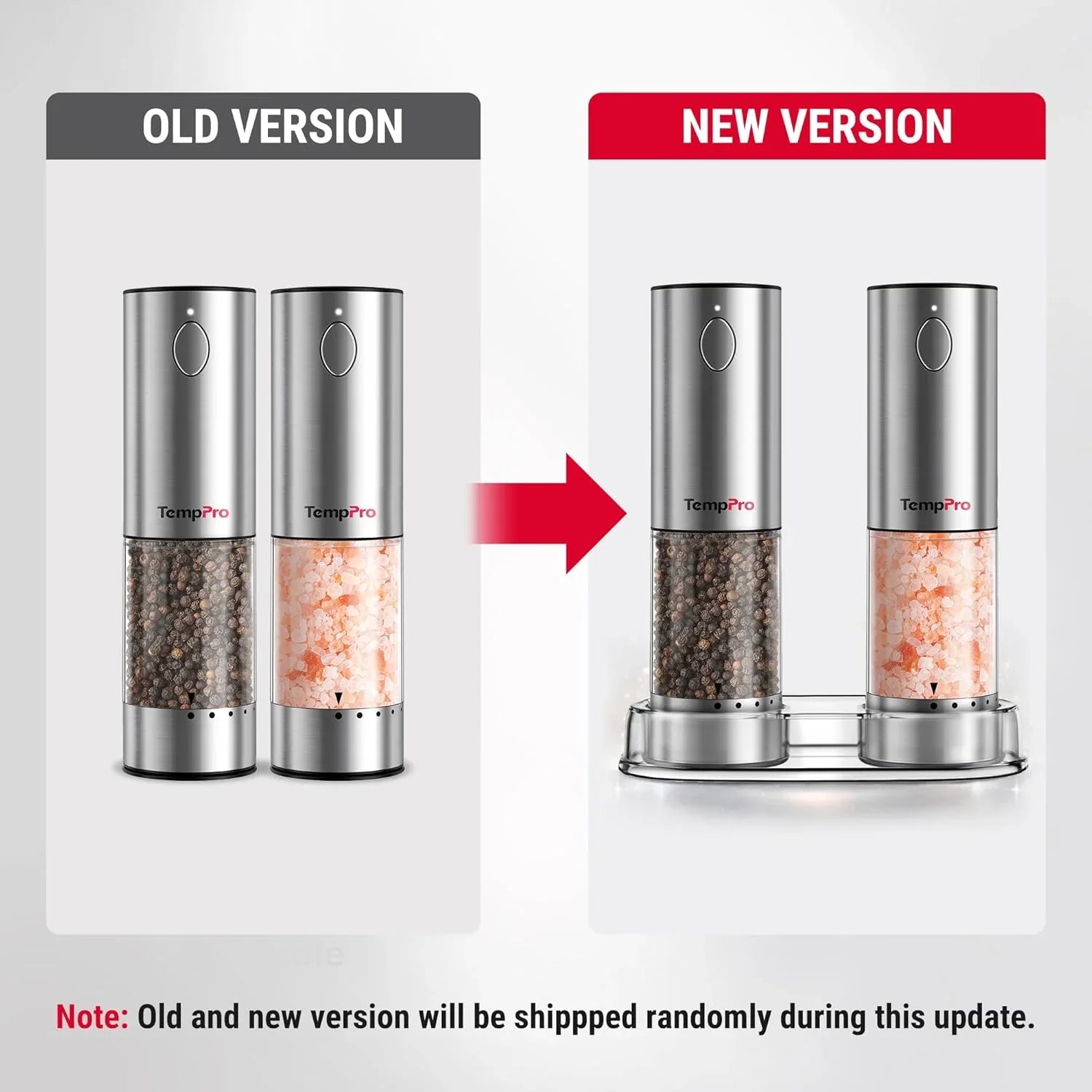 100Ml Electric Salt and Pepper Grinder Set Rechargeable, Automatic Pepper Grinder Shakers with External Adjustment, Refillable Pepper Mill Set with Cover & LED, 2-Pack(Previously Thermopro)