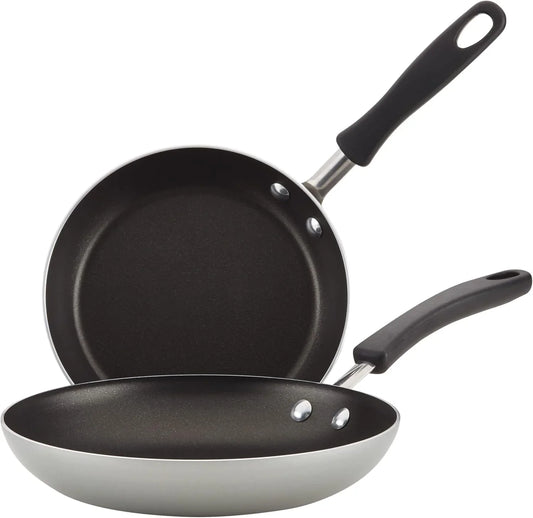 Cookstart Diamondmax Nonstick Frying Pans/Skillet Set, Dishwasher Safe, 8.25 Inch and 10 Inch, Silver