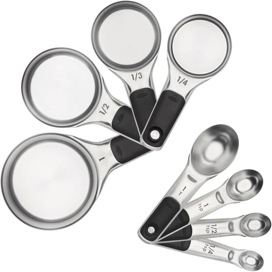 Good Grips 8 Piece Stainless Steel Measuring Cups and Spoons Set