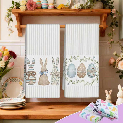 2 Pack Easter Kitchen Towels Dish Towels, 16 Inch X 26 Inch, Lint Free, Spring Decoration Hand Towels for Home 2