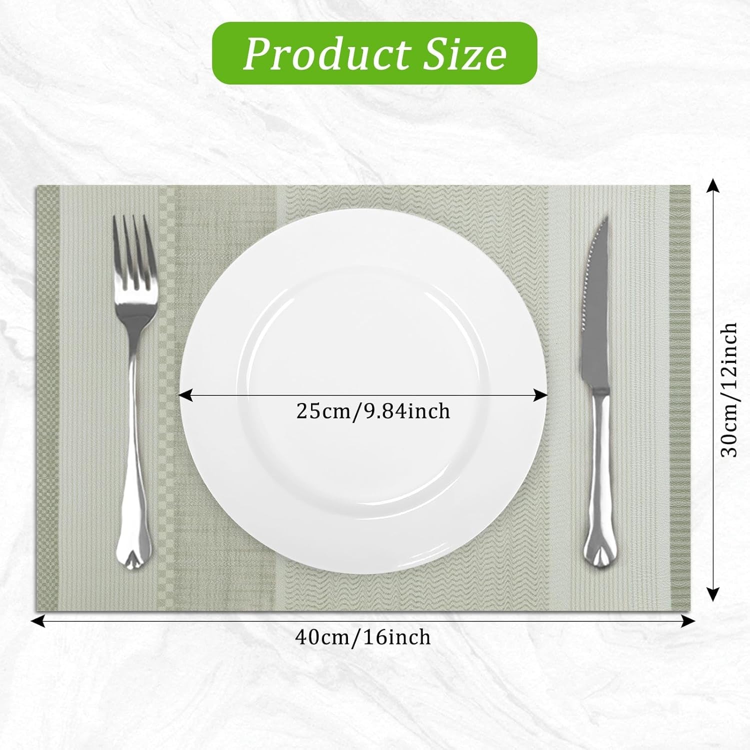 Striped Leather Placemats Set of 4, 12X15.7 Inch Japanese Style Non-Slip Place Mats, Washable Waterproof Table Mats for Indoor Kitchen Dining Party Table Decoration