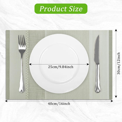 Striped Leather Placemats Set of 4, 12X15.7 Inch Japanese Style Non-Slip Place Mats, Washable Waterproof Table Mats for Indoor Kitchen Dining Party Table Decoration