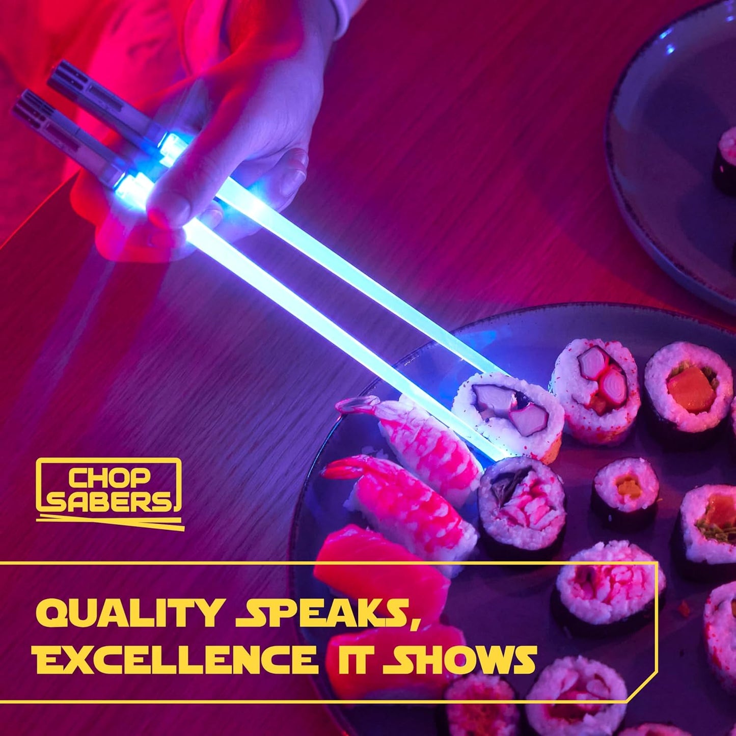 Lightsaber Led Light up Chopsticks (1 Pair, Blue)