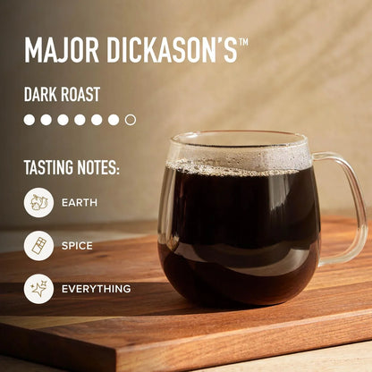 , Dark Roast Whole Bean Coffee, 100% Arabica Coffee - Major Dickason'S Blend 18 Ounce Bag