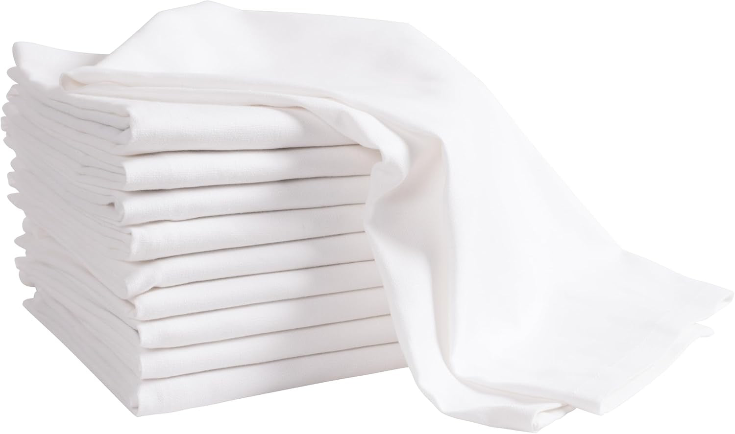 White Kitchen Towels, 10 Pack, 100% Cotton - 20 X 30, Soft and Functional Multi-Purpose, Baking, Cooking, Cleaning, Printing, Monogramming, and Embroidery (Plain Weave)