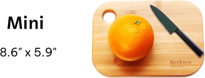 2 Pcs  Small FSC-CERTIFIED Bamboo Wood Cutting Board Set – Mini Lightweight Wooden Cutting Board- BPA Free