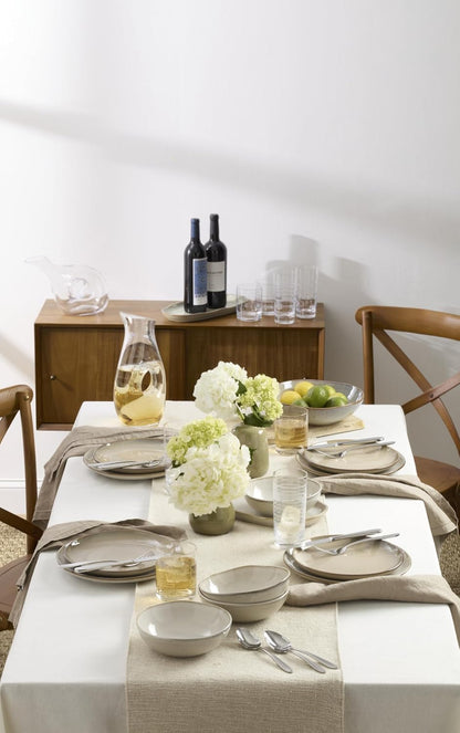 899208 Organic Shades Oatmeal 18-Piece Dinnerware Set, Service for 6