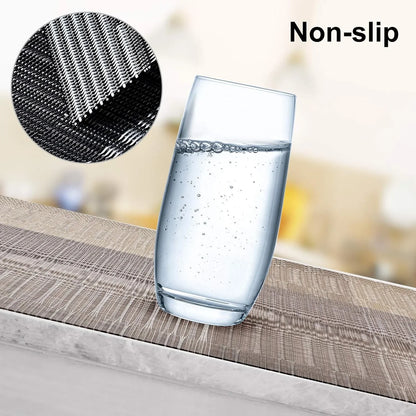 Placemats, Placemats Set of 6, Heat Resistant Place Mats, Washable PVC Table Mats, Woven Vinyl Plastic Placemats for Dining Table, Non-Slip Stain Resistant Kitchen Table Placemats Easy to Clean