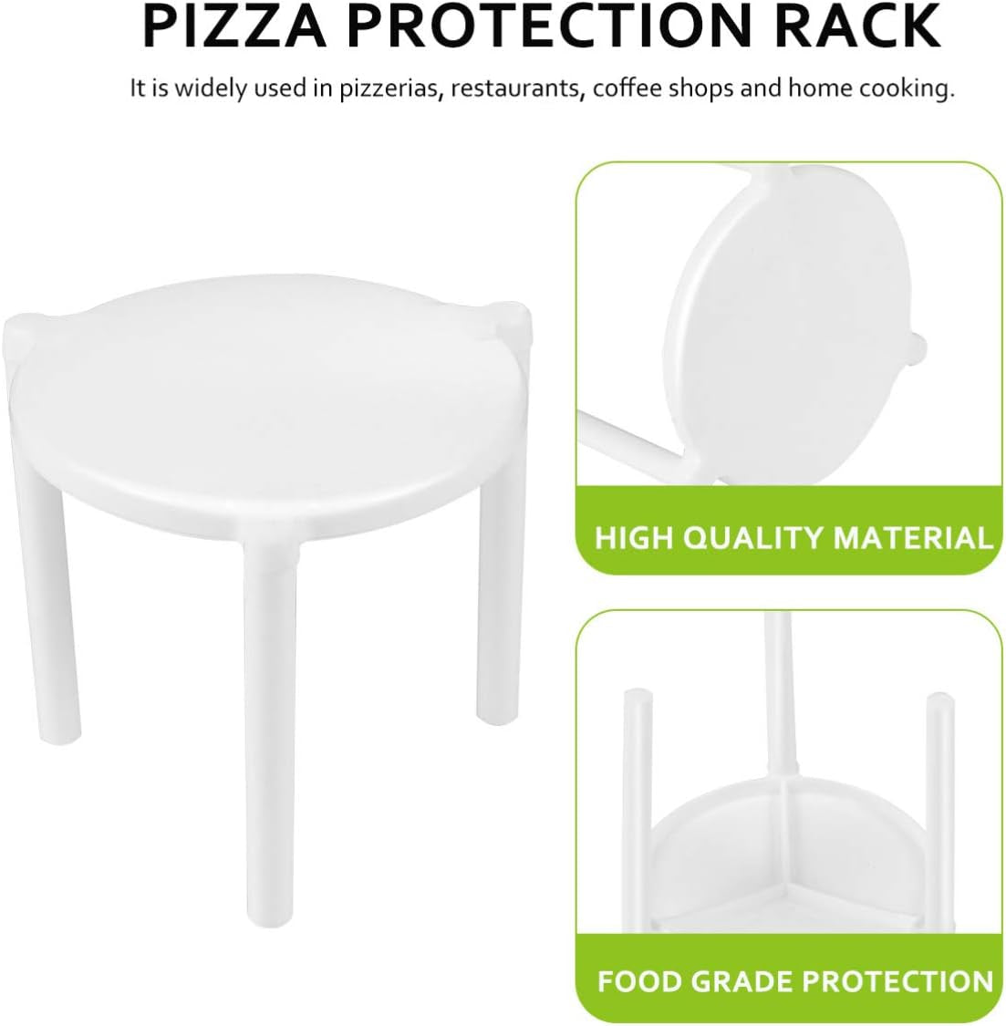 100Pcs Stand White Plastic Pizza Tripod Stack for Restaurant Container Pizza Boxes
