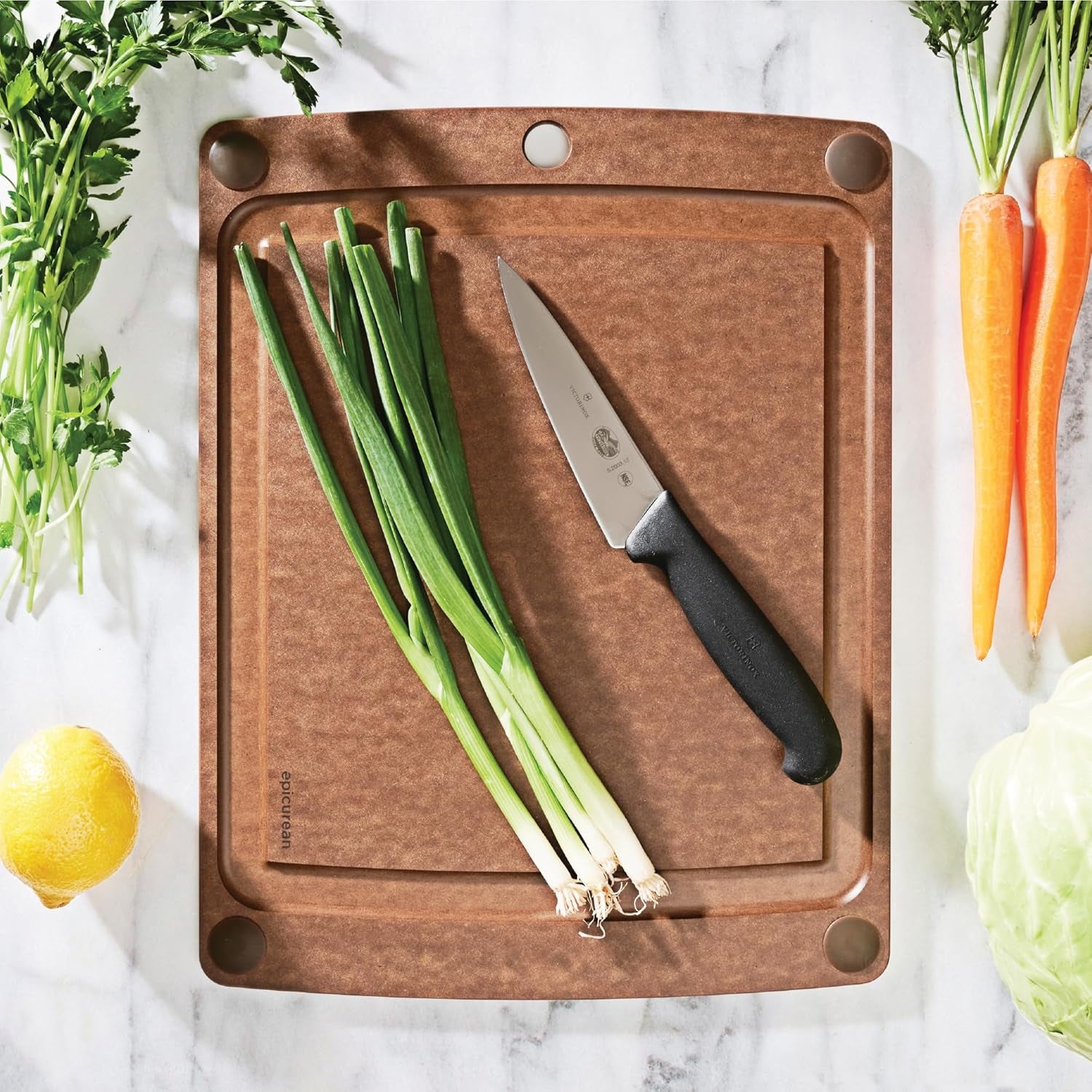 All-In-One 14.5" × 11.25" Cutting Board, Nutmeg