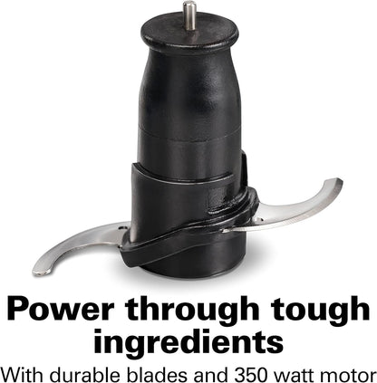 Electric Vegetable Chopper & Mini Food Processor, 3-Cup, 350 Watts, for Dicing, Mincing, and Puree, Black (72850)