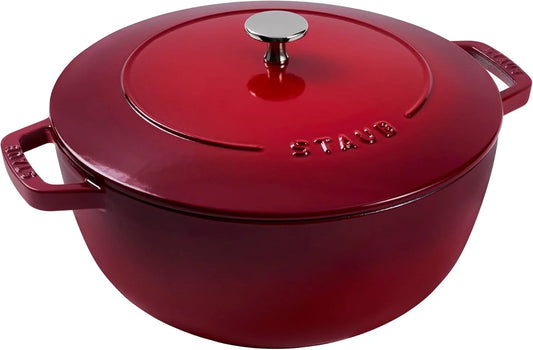 Cast Iron Essential French Oven, Dutch Oven, 5-Quart, Serves 5-6, Made in France - Cherry