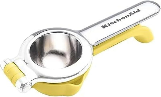 Citrus Juice Press Squeezer for Lemons and Limes with Seed Catcher and Pour Spout, Lemon, 8 Inch