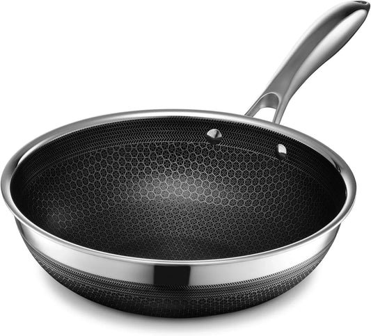 Hybrid Nonstick 10-Inch Wok, Stay-Cool Handle, Dishwasher-Friendly, Oven-Safe up to 900°F, Induction Ready, Compatible with All Cooktops