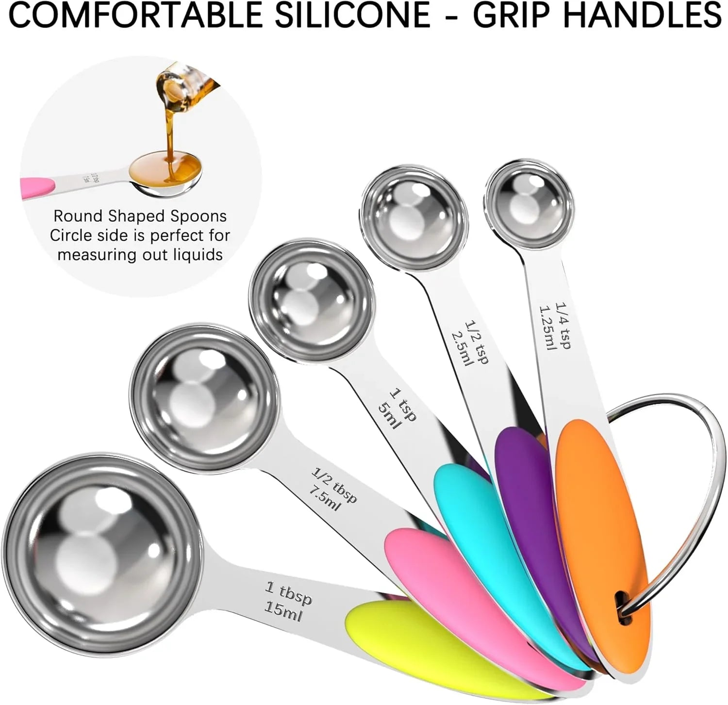 Measuring Cups and Spoons Set, Stainless Steel, Kitchen Utensils for Cooking and Baking (10)