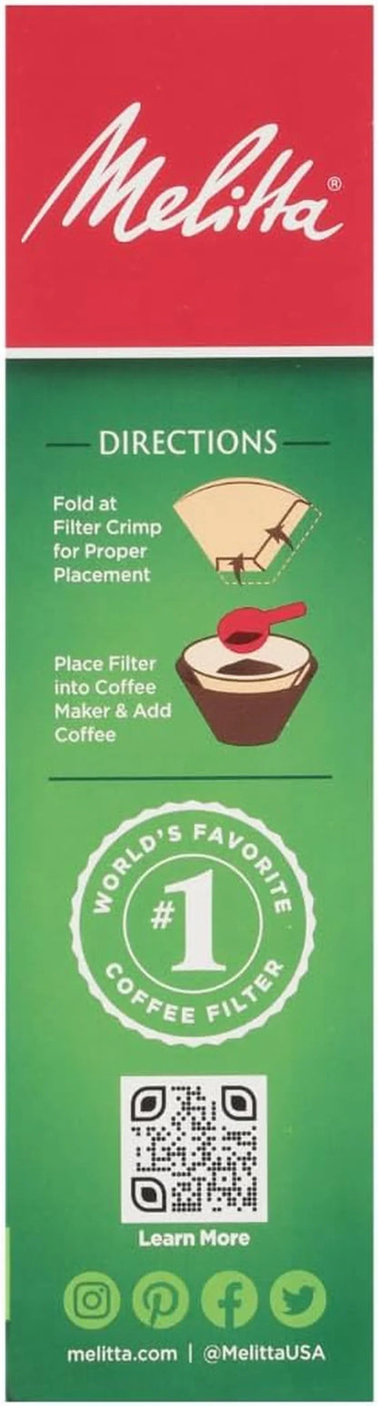 #4 Cone Coffee Filters, Natural Brown, 100 Count (Pack of 3), 300 Total Filters - Fits All 8-12 Cup Cone Coffee Makers and Pour-Overs, Compostable, Tear-Resistant