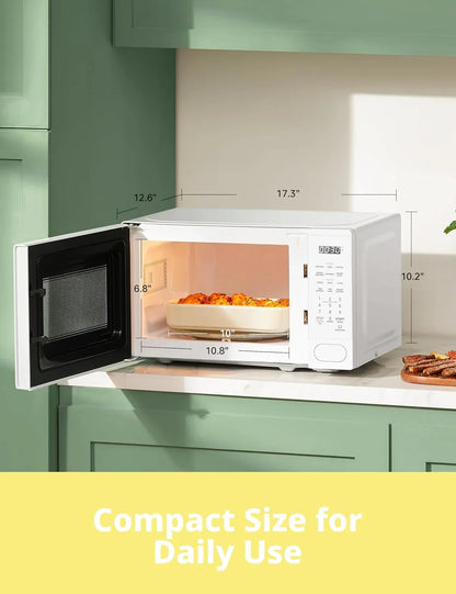 COMFEE CMO-C20M1WH Retro Microwave with 11 Power Levels, Fast Multi-Stage Cooking, Turntable Reset Function Kitchen Timer, Speedy Cooking， Weight/Time Defrost, Memory Function, Children Lock, 700W
