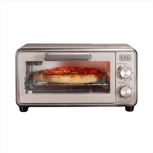 Crisp ‘N Bake™ PRO 4-Slice Air Fry Toaster Oven, Countertop Oven with 5 Cooking Functions, Fits 10” Pizza or 9” Pan, 30-Minute Timer, Stainless Steel Accents