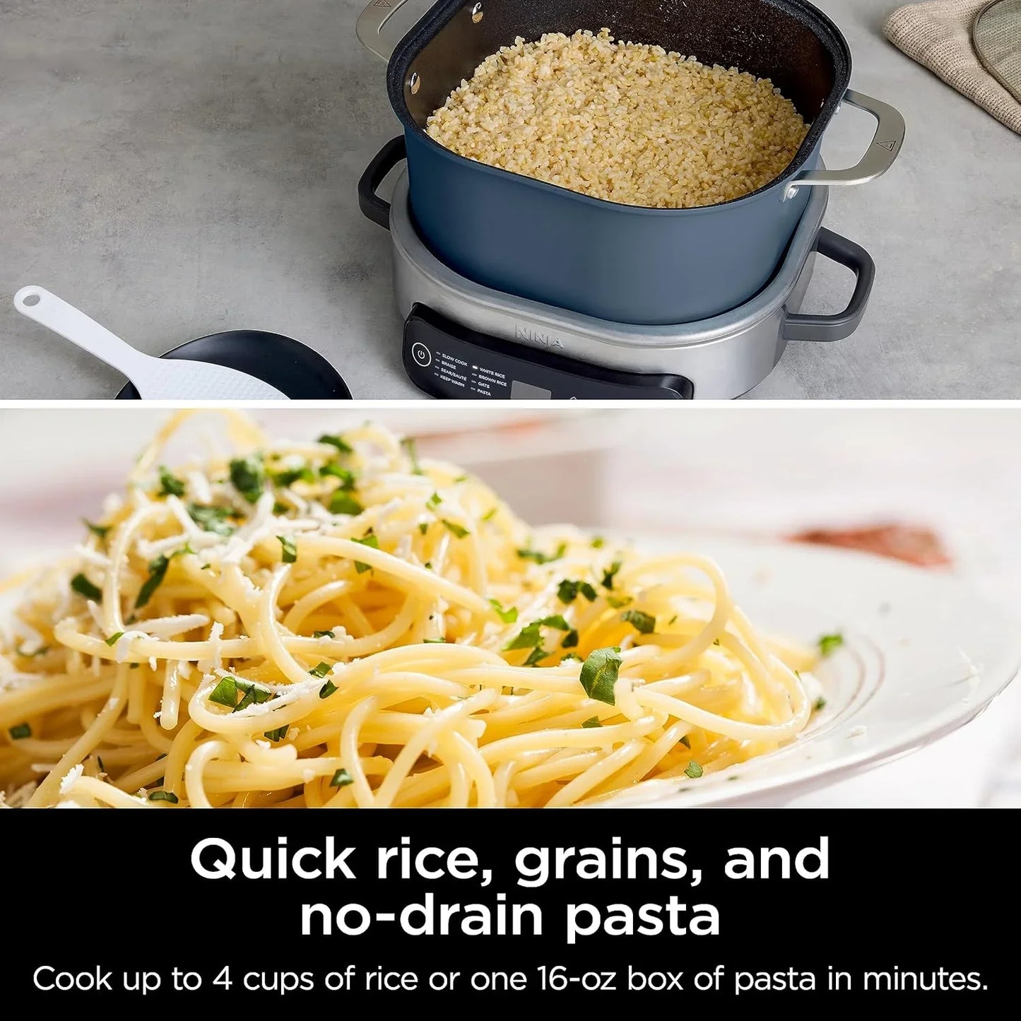 MC1101 Foodi Everyday Possible Cooker Pro, 8-In-1 Versatility, One-Pot Faster Cooking Replaces 10 Tools, Family-Sized Capacity with Adjustable Temp Control, 6.5 Quarts, Midnight Blue
