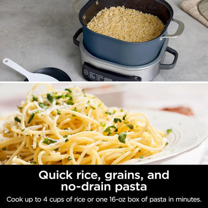 MC1101 Foodi Everyday Possible Cooker Pro, 8-In-1 Versatility, One-Pot Faster Cooking Replaces 10 Tools, Family-Sized Capacity with Adjustable Temp Control, 6.5 Quarts, Midnight Blue