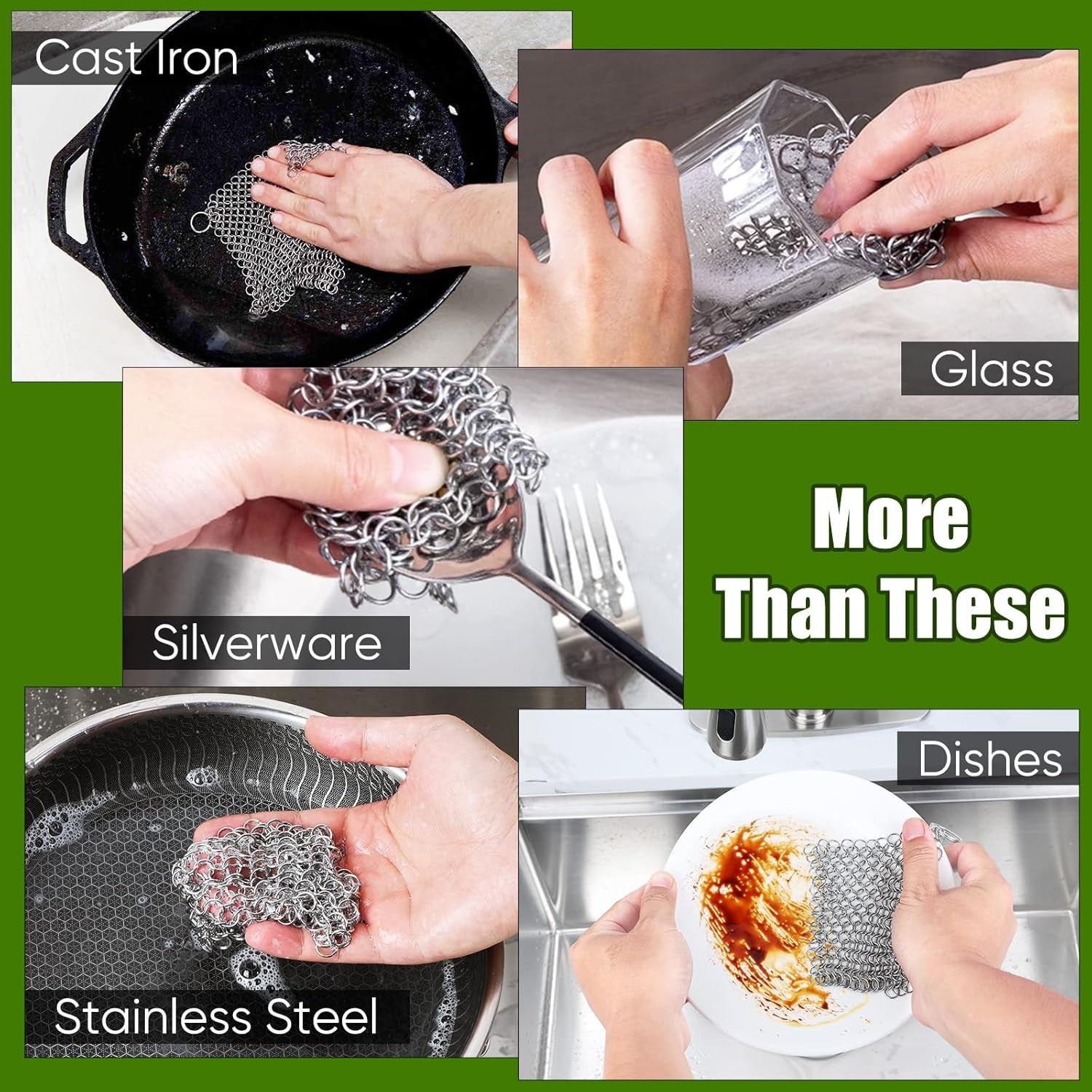 5QT Cast Iron Dutch Oven with Stainless Steel Scrubber,  2-In-1 Pre-Seasoned Camping Pot, Heavy Duty Campfire Pot with Feet for Outdoor Stovetop Griddle Cooking Baking Roasting Stewing