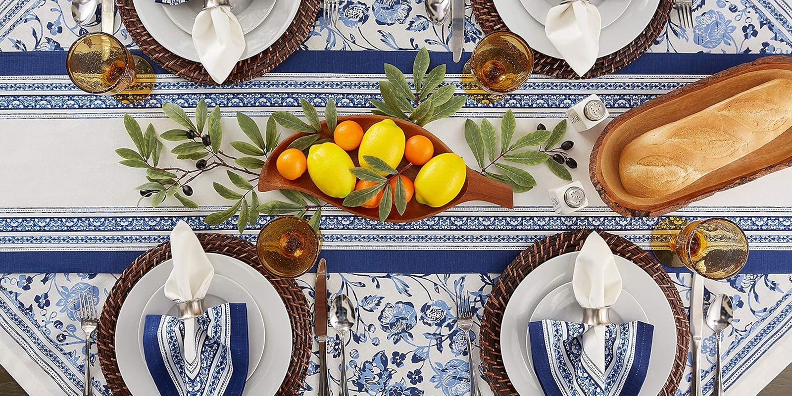 Table Top Décor Collection Spring & Summer Table Runner, 14X72, Porto Stripe Print
