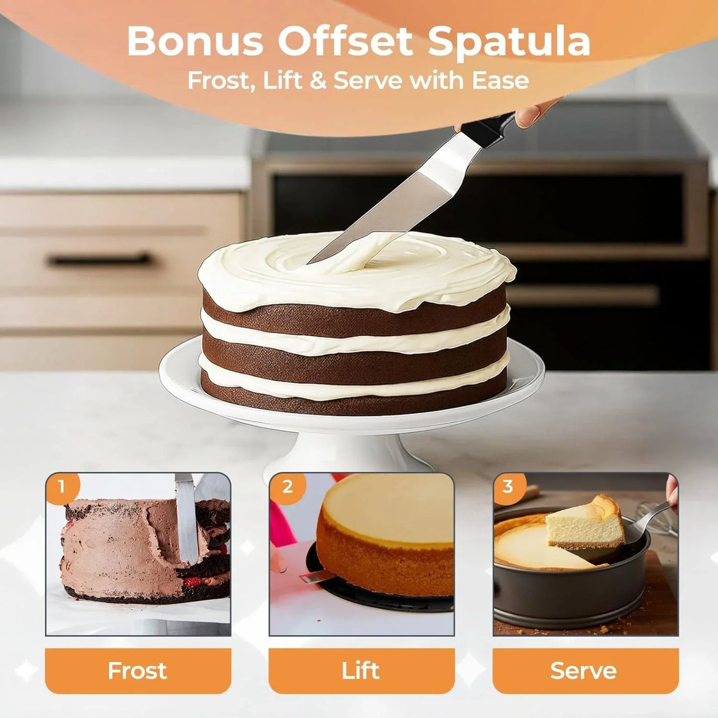 Non-Stick 9 Inch Springform Pan - Spring Form Pan for Cheesecake with Removable Bottom, Bonus Icing Spatula with 10 Pcs Parchment Paper & Recipe E-Book - Ideal for Baking Cakes, Pizzas, & More!