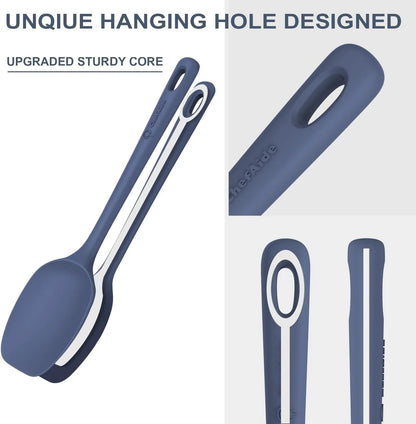 5 Pieces Silicone Spatula Set, Food Grade Rubber Spatula, Upgrade Strong Handle with Ergonomic Grip, Heat Resistant up to 600°F for Nonstick Cookware, Cooking