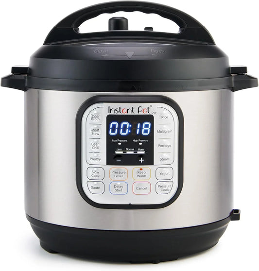 Duo 7-In-1 Electric Pressure Cooker, Slow Cooker, Rice, Steamer, Sauté, Yogurt Maker, Warmer & Sterilizer, Includes App with over 800 Recipes, Stainless Steel, 6 Quart