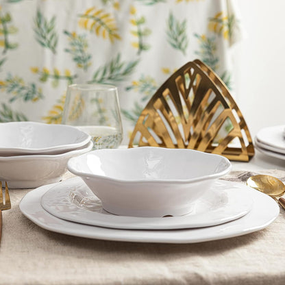 Basic White Melamine Dinnerware Sets, 18 Piece Melamine Dishes Set, Service for 6, Plates and Bowls Sets Great for Indoor and Outdoor Use, Dishwasher Safe…