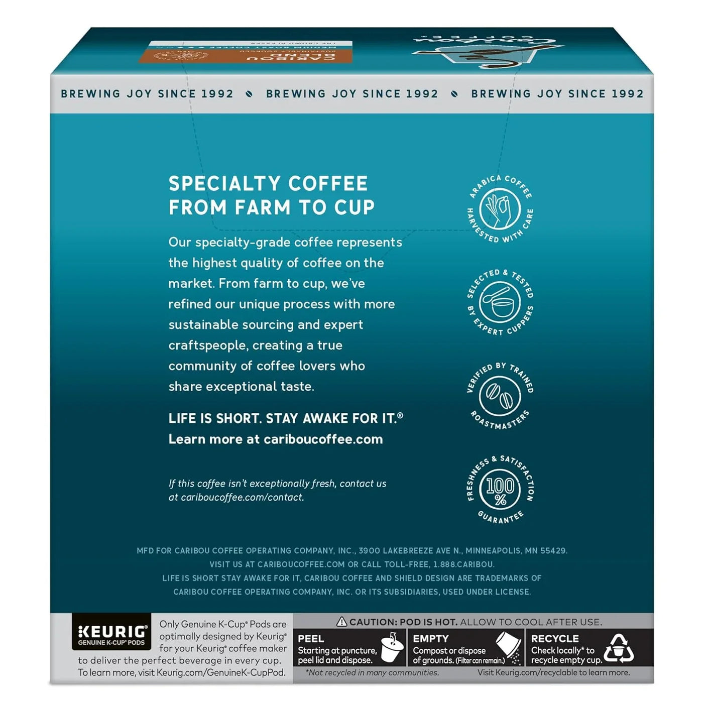 Caribou Blend, Keurig Single-Serve K-Cup Pods, Medium Roast Coffee, 32 Count(Pack of 1)