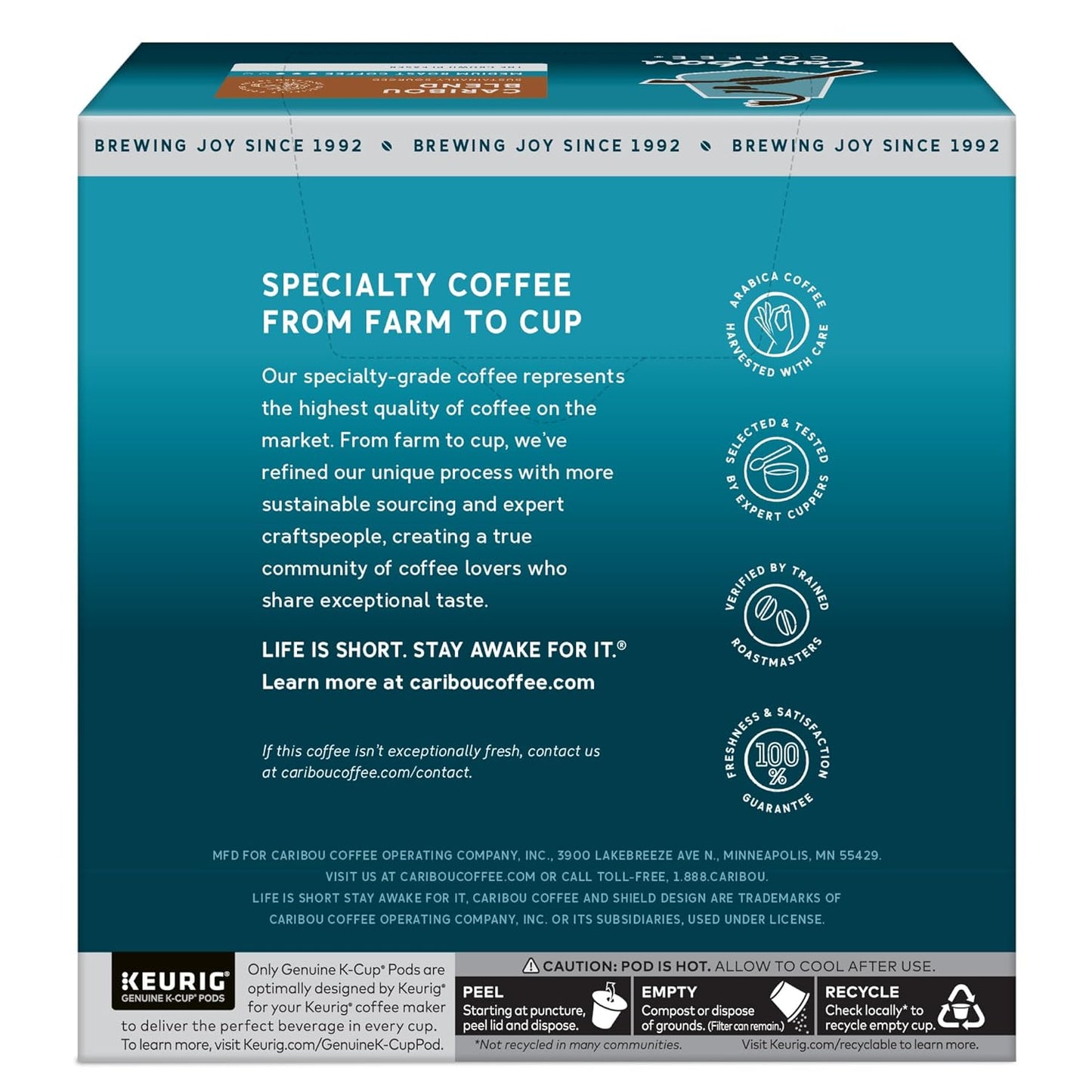Caribou Blend, Keurig Single-Serve K-Cup Pods, Medium Roast Coffee, 32 Count(Pack of 1)