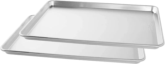 Naturals Extra Large, 21 X 15 Inch Baking Set - USA Made Aluminum Commercial Quality Pan for Baking or Roasting, Encapsulated Galvanized Steel Rim Prevents Warping, 2Pk Big Sheet