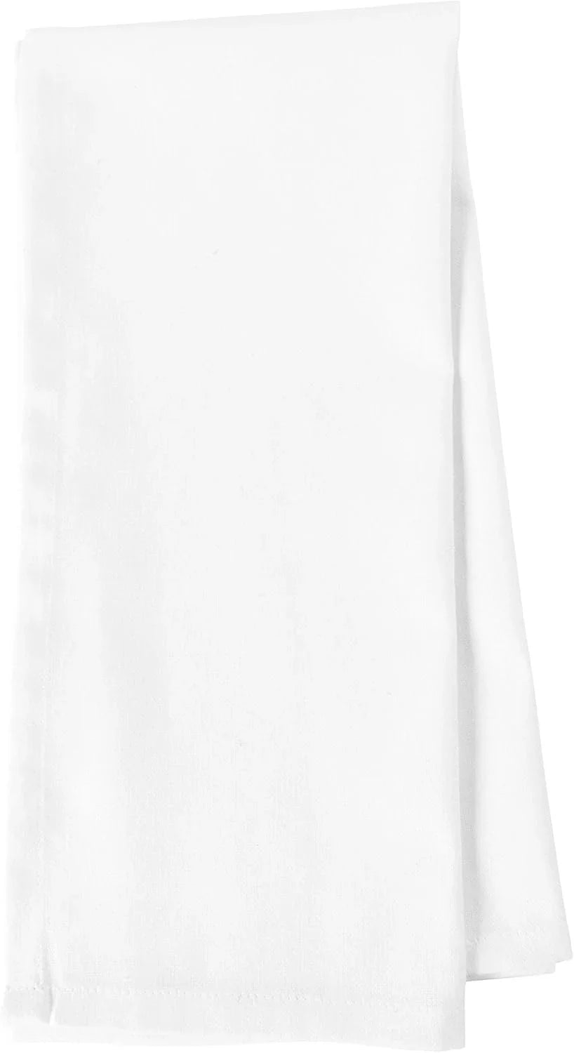 White Kitchen Towels, 10 Pack, 100% Cotton - 20 X 30, Soft and Functional Multi-Purpose, Baking, Cooking, Cleaning, Printing, Monogramming, and Embroidery (Plain Weave)