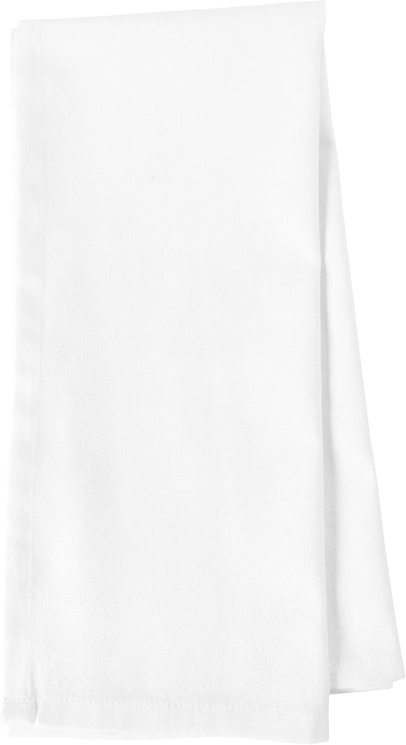 White Kitchen Towels, 10 Pack, 100% Cotton - 20 X 30, Soft and Functional Multi-Purpose, Baking, Cooking, Cleaning, Printing, Monogramming, and Embroidery (Plain Weave)