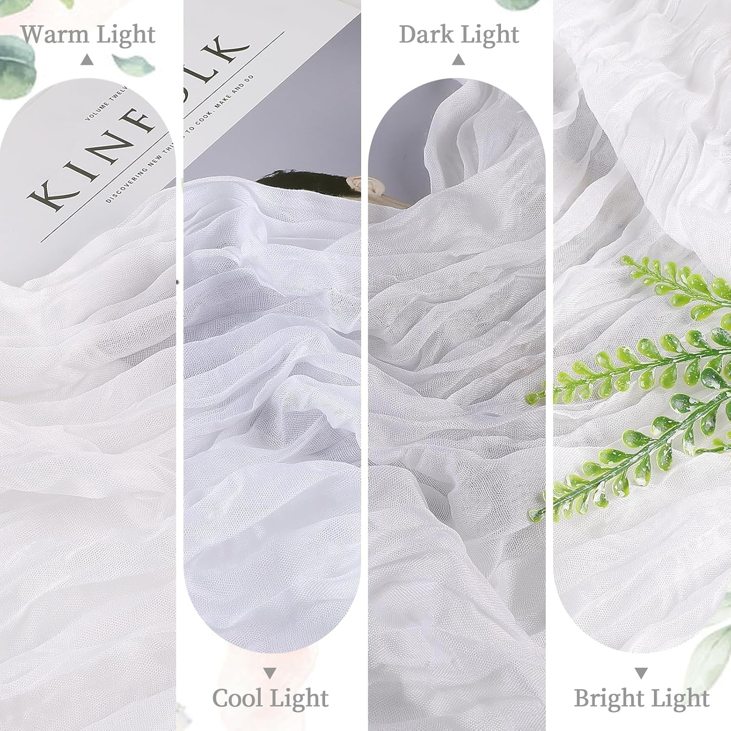 6 Pack White Cheesecloth Table Runner 10FT Long Easter Spring Boho Gauze Table Runner Rustic Sheer Runner for Spring Wedding Bridal Baby Shower Birthday Party Table Decor Easter Decorations