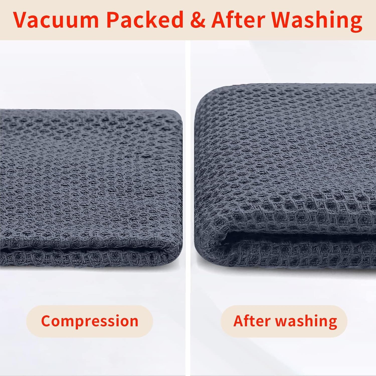 100% Cotton Kitchen Towels and Dishcloths Set, 12 X 12 Inches and 13 X 28 Inches, Set of 8 Bulk Kitchen Towels Set, Ultra Soft Absorbent Dish Cloths for Washing Dishes, Dark Grey