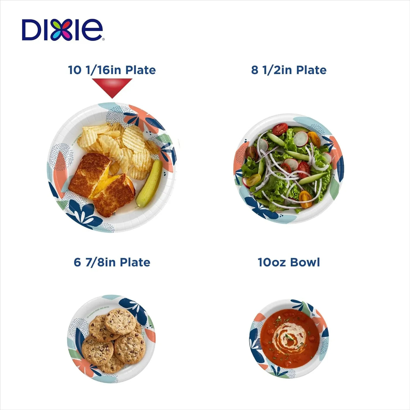 Large Paper Plates, 10 Inch, 150 Count, 2X Stronger*, Microwave-Safe, Soak-Proof, Cut Resistant, Disposable Plates for Everyday Breakfast, Lunch, & Dinner Meals