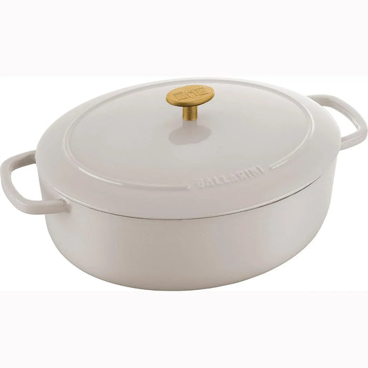 Bellamonte Cast Iron 4.75-Qt Oval Dutch Oven - Crema White