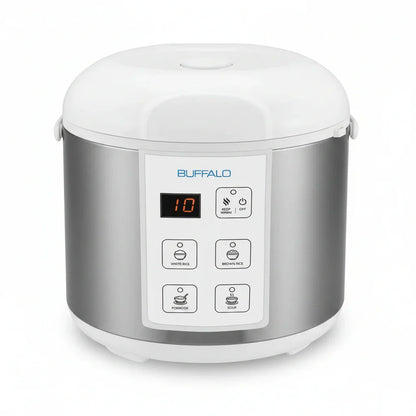 Classic Rice Cooker with Clad Stainless Steel Inner Pot - Electric Rice Cooker for White/Brown Rice, Grain - Easy-To-Clean, Non-Toxic & Non-Stick, Auto Warmer (5 Cup)