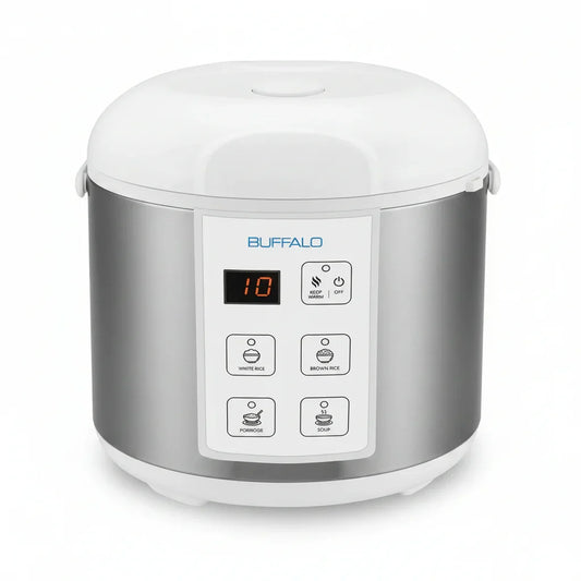 Classic Rice Cooker with Clad Stainless Steel Inner Pot - Electric Rice Cooker for White/Brown Rice, Grain - Easy-To-Clean, Non-Toxic & Non-Stick, Auto Warmer (5 Cup)