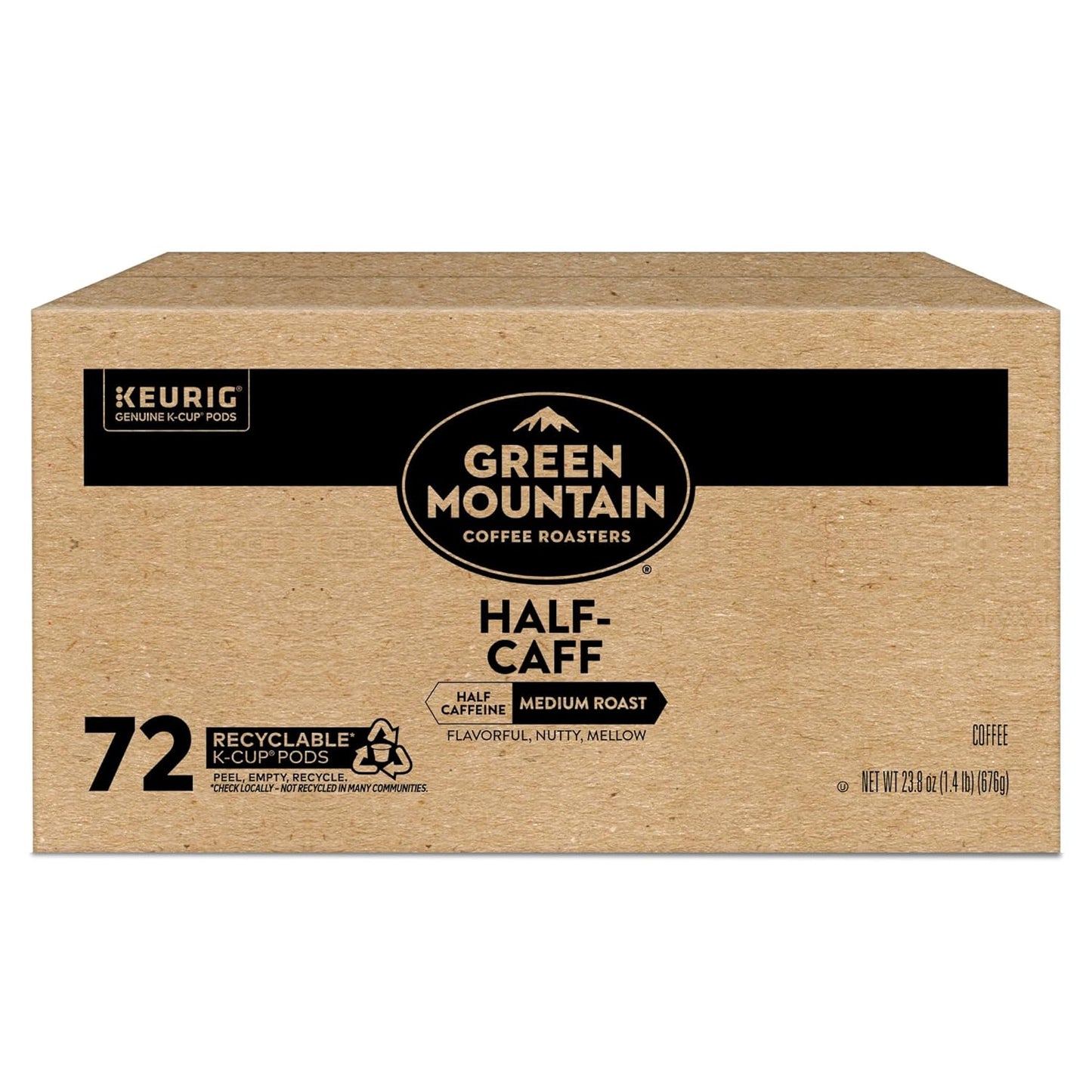 Half Caff Keurig Single-Serve K-Cup Pods, Medium Roast Coffee, 72 Count